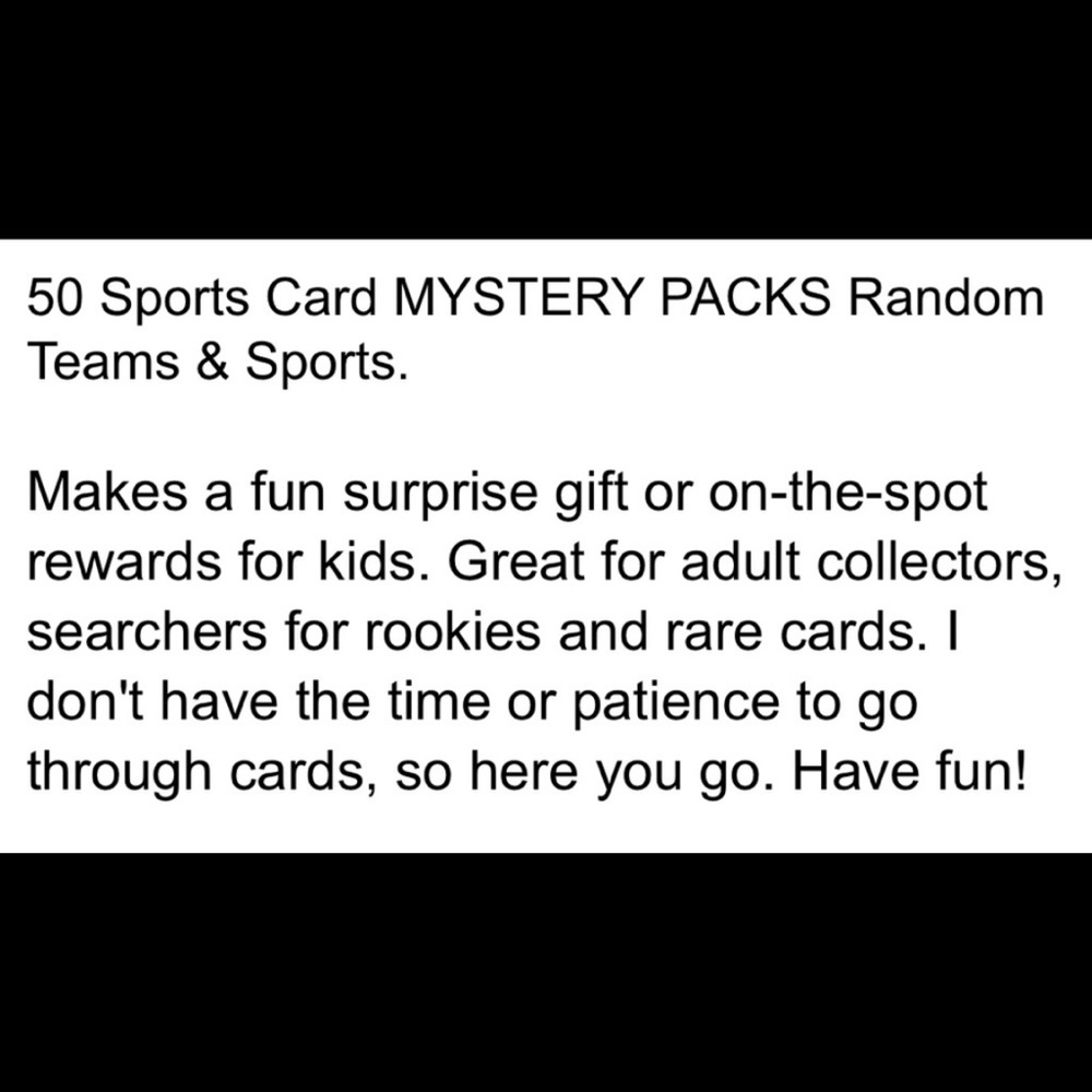 50 Sports Card MYSTERY PACKS Random Unsearched Baseball Football Collect! - Picture 7 of 7
